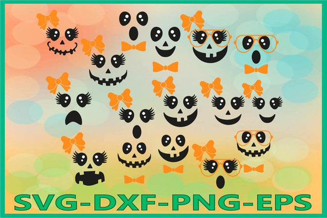 Cute Ghost Faces Svg, Halloween, Pumpkin SVG AlexSVGStudio 
