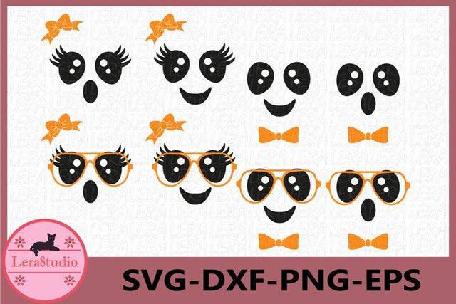 Cute ghost Faces Svg SVG Lerastudio 