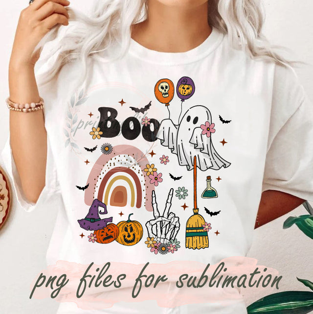 Cute Ghost Png, Spooky Babe Png, Autumn Png, Halloween Pumpkin Png, Groovy Ghost Sublimation, Witch Spooky Vibes Design Png, Halloween Ghost PNG Sublimation PrintingLife 