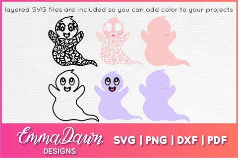 Cute Ghost SVG Bundle SVG Emma Dawn Designs 