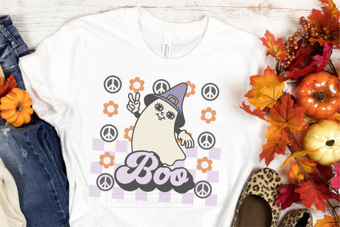Cute Ghost SVG Design | Boo SVG Retro Halloween Cricut File SVG OrangeBrushStudio 