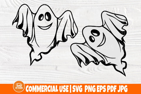 Cute Ghost SVG - Ghost Cut File - Funny Halloween Shirt - Spooky Svg - Silhouette Svg - Ghost Outline Clipart SVG TonisArtStudio 