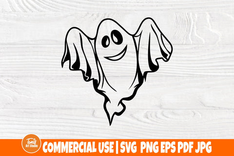 Cute Ghost SVG - Ghost Cut File - Funny Halloween Shirt - Spooky Svg - Silhouette Svg - Ghost Outline Clipart SVG TonisArtStudio 