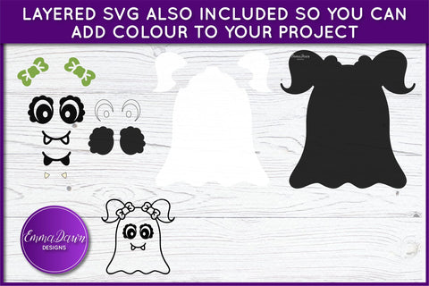 Cute Ghost SVG SVG Emma Dawn Designs 
