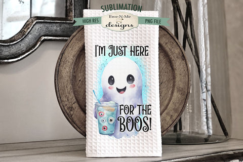 Cute Ghosts Here For Boos | Hope You Brought Boos | Halloween Kitchen Towel Sublimation Designs Sublimation Ewe-N-Me Designs 