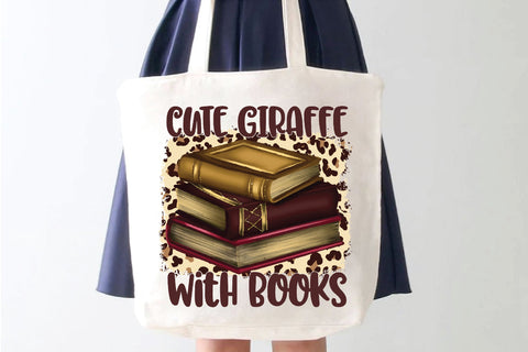 Cute giraffe with books Sublimation Creativeart88 
