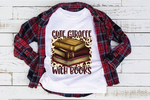 Cute giraffe with books Sublimation Creativeart88 