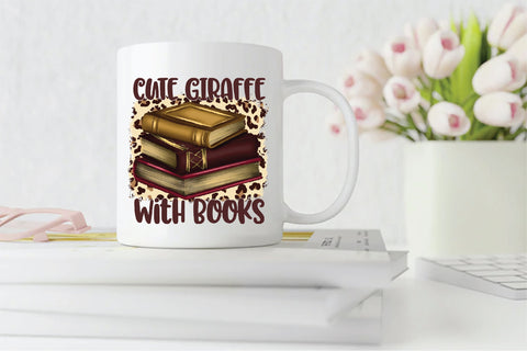 Cute giraffe with books Sublimation Creativeart88 