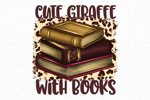 Cute giraffe with books Sublimation Creativeart88 