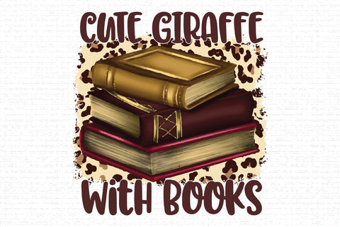 Cute giraffe with books Sublimation Creativeart88 
