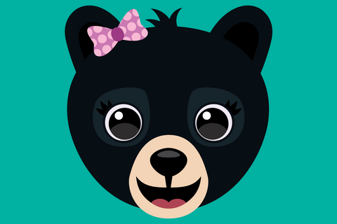 Cute Girl Black Bear Face | Woodland SVG SVG Captain Creative 