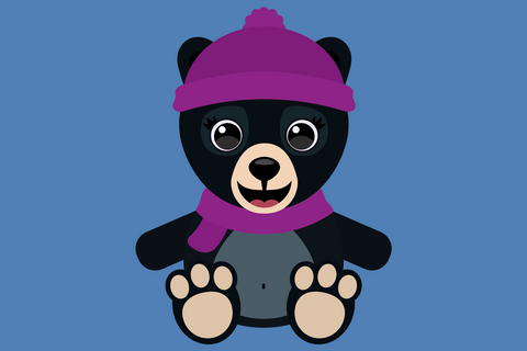 Cute Girl Black Bear With Snowflakes | Woodland Winter SVG SVG Captain Creative 