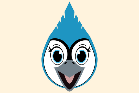 Cute Girl Blue Jay Face | Woodland SVG SVG Captain Creative 
