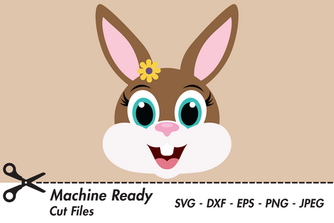 Cute Girl Bunny Rabbit Face | Woodland SVG SVG Captain Creative 
