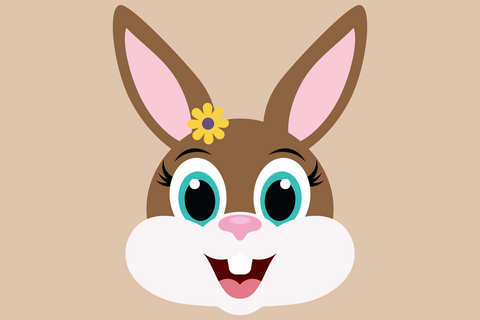 Cute Girl Bunny Rabbit Face | Woodland SVG SVG Captain Creative 