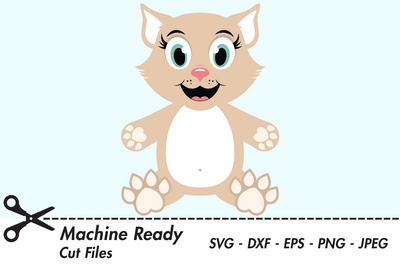 Cute Girl Cat | Pet SVG SVG Captain Creative 