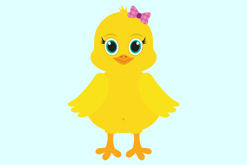 Cute Girl Chick With Easter Eggs | Easter SVG - So Fontsy