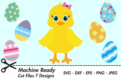 Cute Girl Chick With Easter Eggs | Easter SVG SVG Captain Creative 