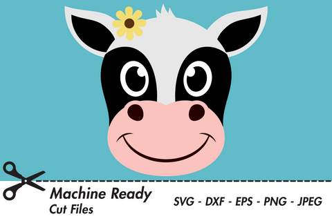 Cute Girl Cow Face | Farm SVG SVG Captain Creative 