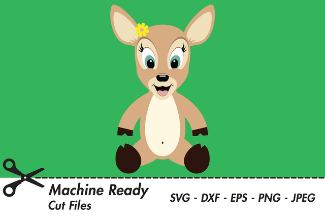Cute Girl Deer | Woodland SVG SVG Captain Creative 