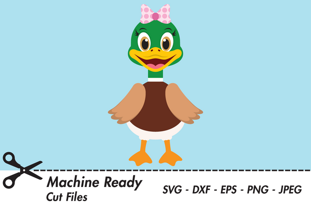 Cute Girl Duck | Woodland SVG SVG Captain Creative 