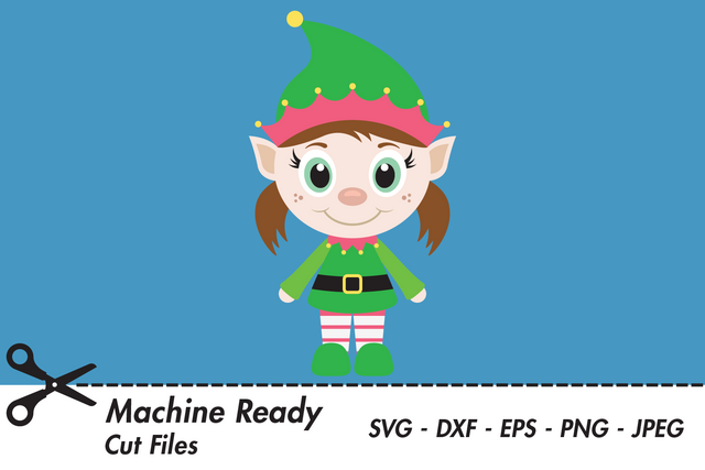 Cute Girl Elf | Christmas SVG SVG Captain Creative 