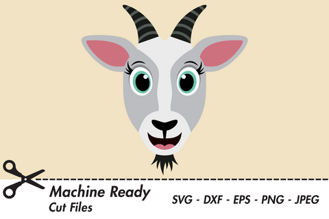 Cute Girl Goat Face | Farm SVG SVG Captain Creative 