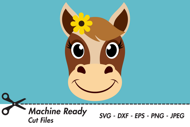 Cute Girl Horse Face | Farm SVG SVG Captain Creative 