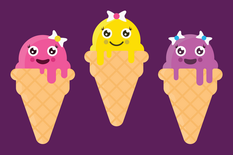 Cute Girl Ice Cream Cones | Food SVG SVG Captain Creative 