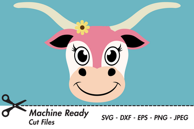 Cute Girl Longhorn Face | Farm SVG SVG Captain Creative 