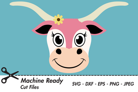 Cute Girl Longhorn Face | Farm SVG SVG Captain Creative 