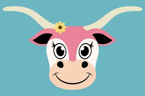Cute Girl Longhorn Face | Farm SVG SVG Captain Creative 