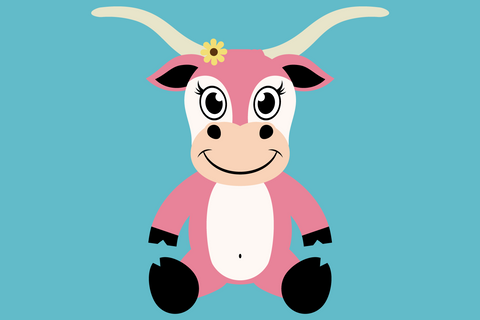 Cute Girl Longhorn With Flowers | Farm SVG SVG Captain Creative 