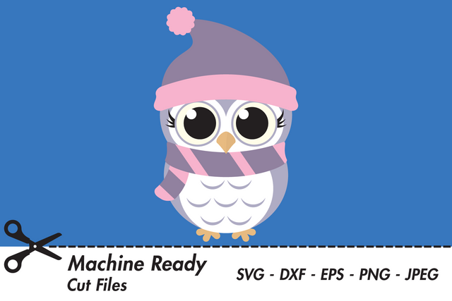 Cute Girl Owl | Woodland Winter SVG SVG Captain Creative 