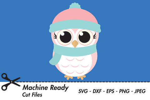 Cute Girl Owl | Woodland Winter SVG SVG Captain Creative 