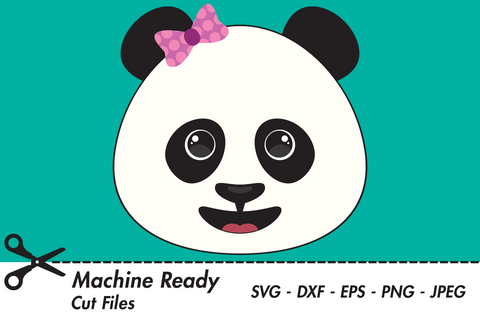 Cute Girl Panda Bear Face | Woodland SVG SVG Captain Creative 