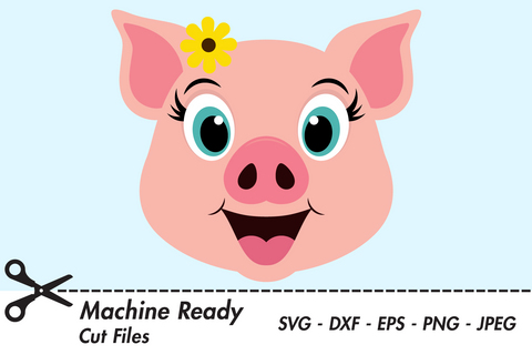 Cute Girl Pig Face | Farm SVG SVG Captain Creative 