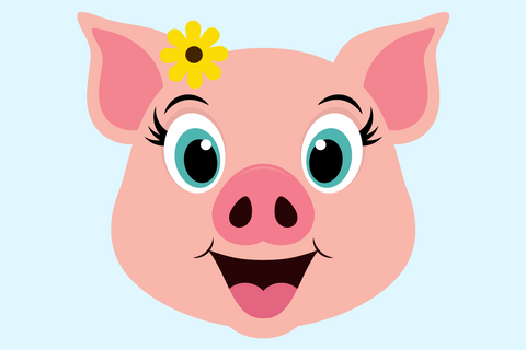 Cute Girl Pig Face | Farm SVG SVG Captain Creative 