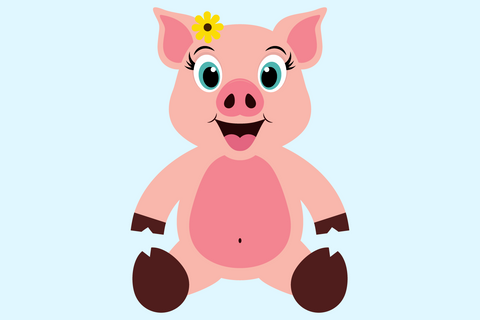 Cute Girl Pig | Farm SVG SVG Captain Creative 