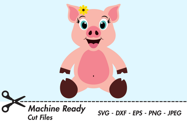 Cute Girl Pig | Farm SVG SVG Captain Creative 