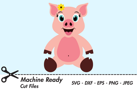 Cute Girl Pig | Farm SVG SVG Captain Creative 
