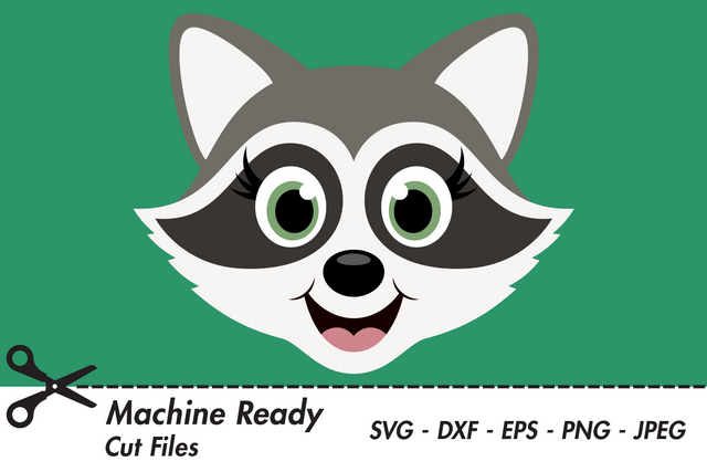 Cute Girl Raccoon Face | Woodland SVG SVG Captain Creative 