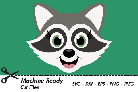 Cute Girl Raccoon Face | Woodland SVG SVG Captain Creative 