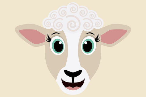 Cute Girl Sheep Face | Farm SVG SVG Captain Creative 
