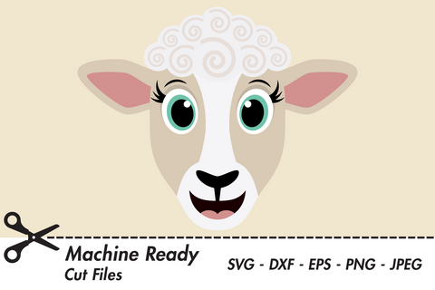 Cute Girl Sheep Face | Farm SVG SVG Captain Creative 