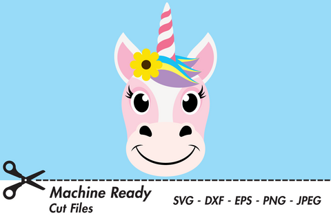 Cute Girl Unicorn Face | Magical SVG SVG Captain Creative 