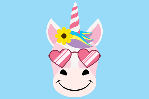 Cute Girl Unicorn Face With Shades | Magical SVG SVG Captain Creative 