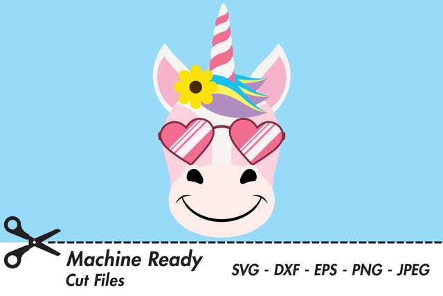 Cute Girl Unicorn Face With Shades | Magical SVG SVG Captain Creative 