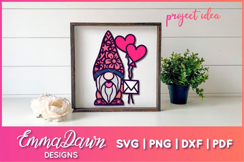 Cute Gnome SVG, Valentines Day Gnome SVG SVG Emma Dawn Designs 