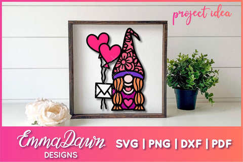 Cute Gnome SVG, Valentines Day Gnome SVG SVG Emma Dawn Designs 